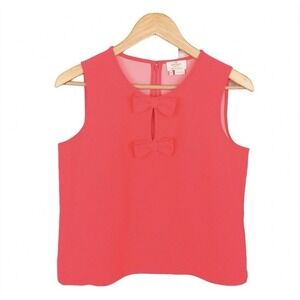 Kate Spade Live Colorfully Neon Pink Orange Sleeveless Blouse Size 2 Shirt